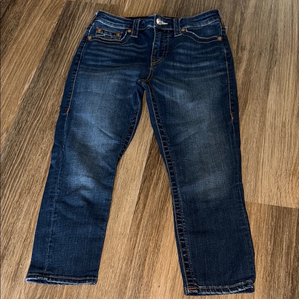 True religion size 28 capri Halle high rise super skinny EUC